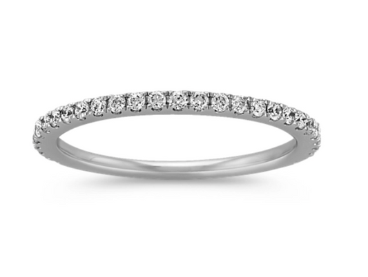 Ella Classic Diamond Wedding Band in 14k White Gold