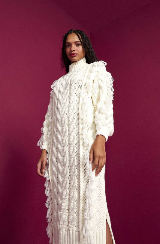 White Midi Sweater Dress