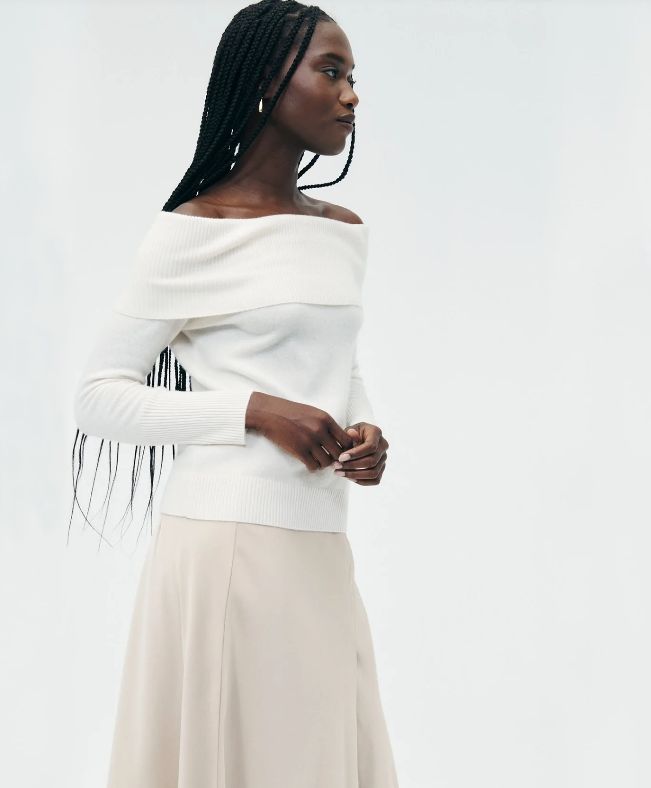 Cashmere Off The Shoulder Sweater
