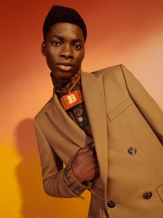Double-breasted wool blazer