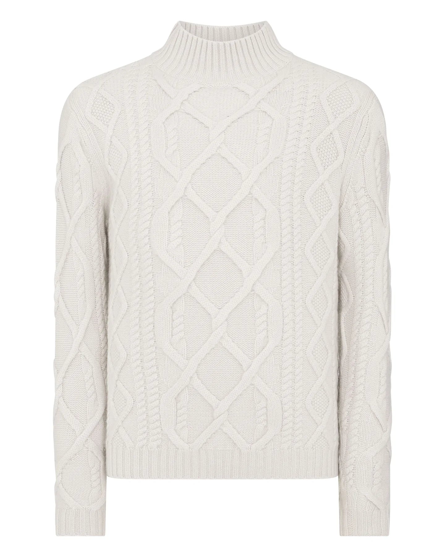 Men's Oversized Cable Funnel Neck Cashmere Sweater