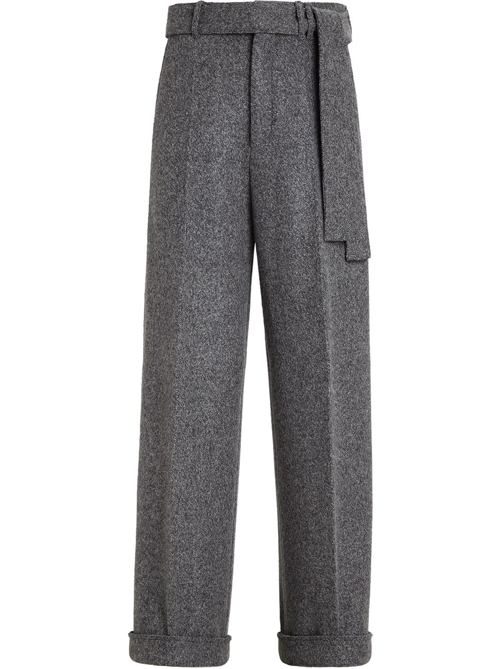 wide-leg wool trousers