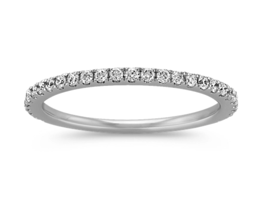 Ella Classic Diamond Wedding Band in 14k White Gold
