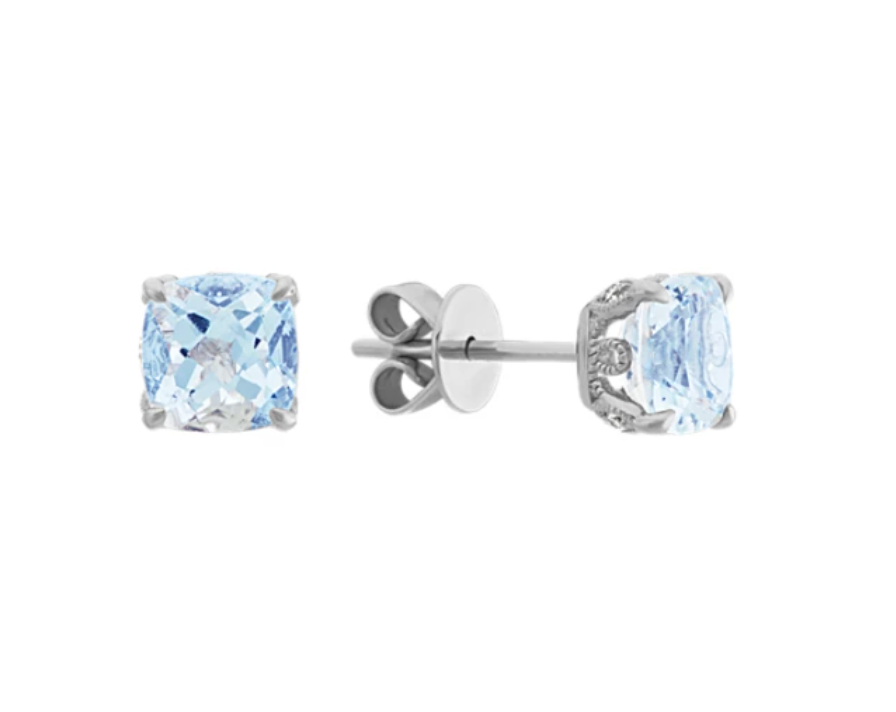 Mira Amethyst and Diamond Ring in 14K White Gold