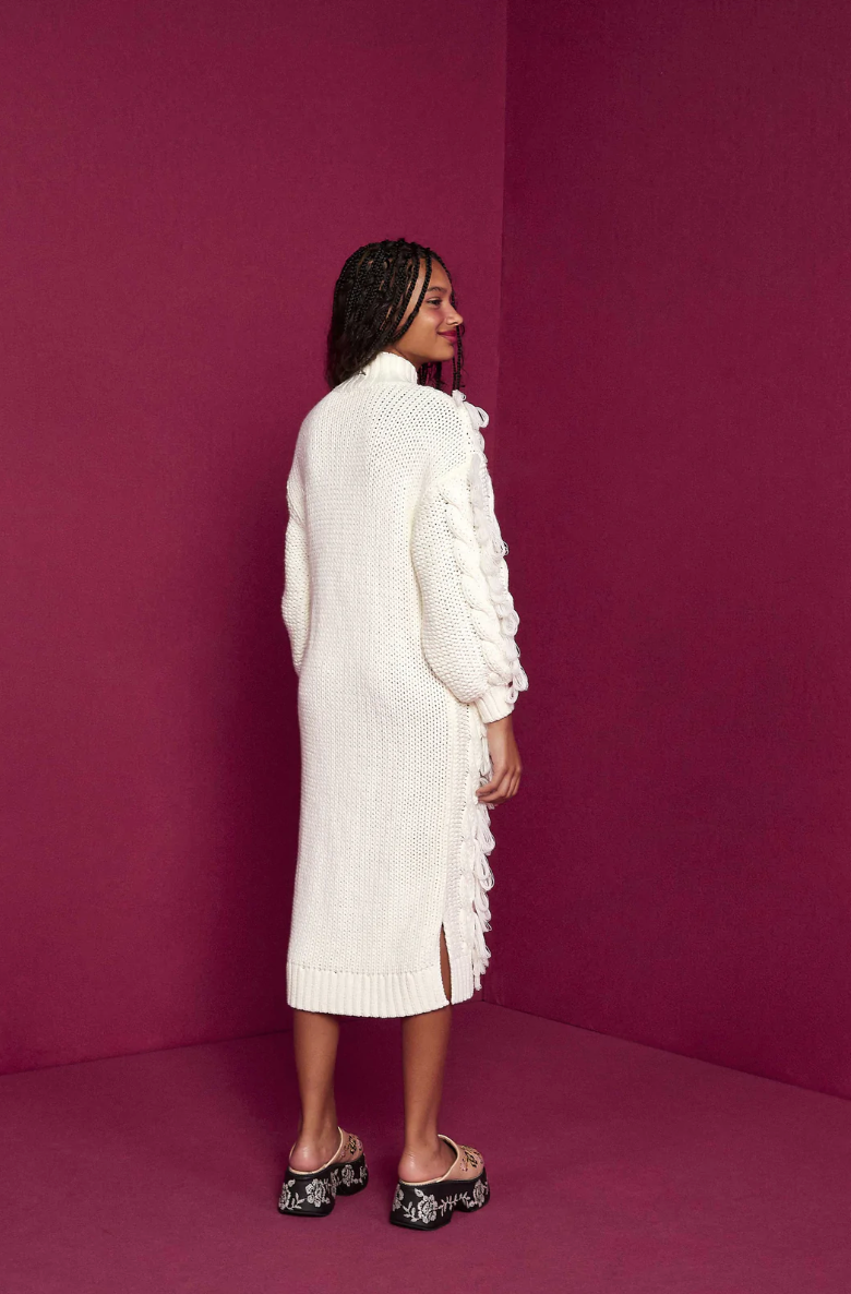White Midi Sweater Dress