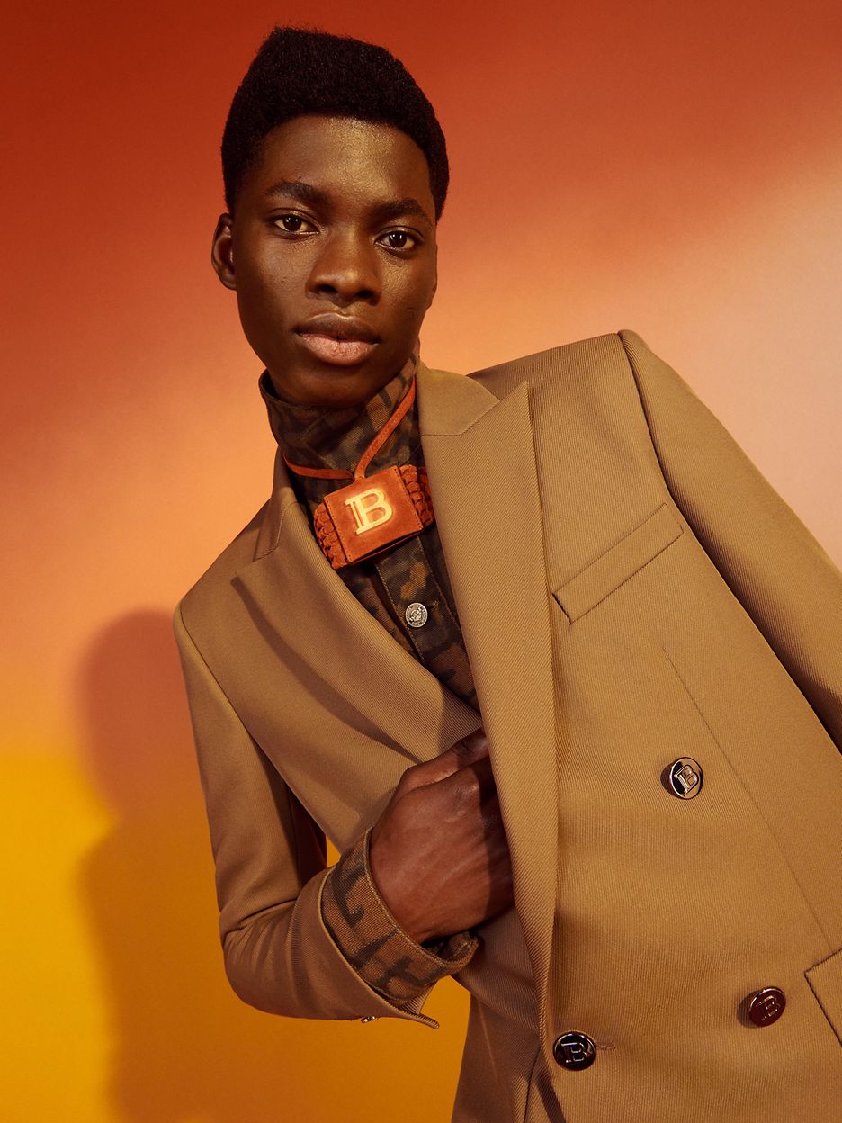 Double-breasted wool blazer