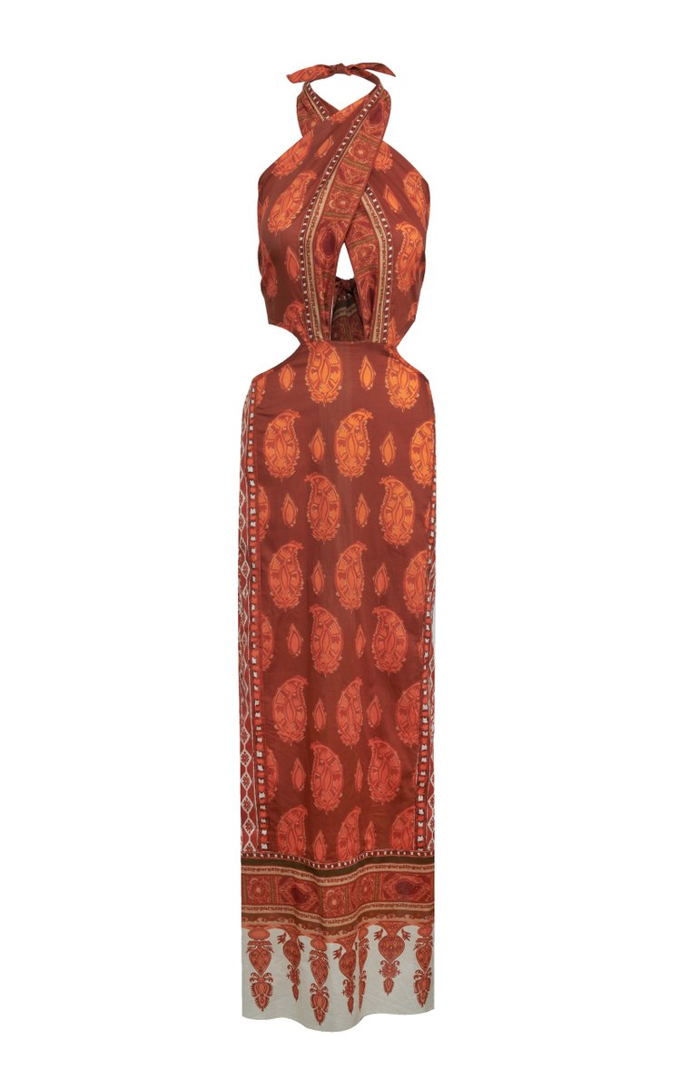 Old Indian Sun Printed Cotton Poplin Maxi Dress