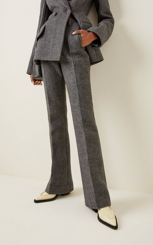 Amelie Wool Flared-Leg Trousers