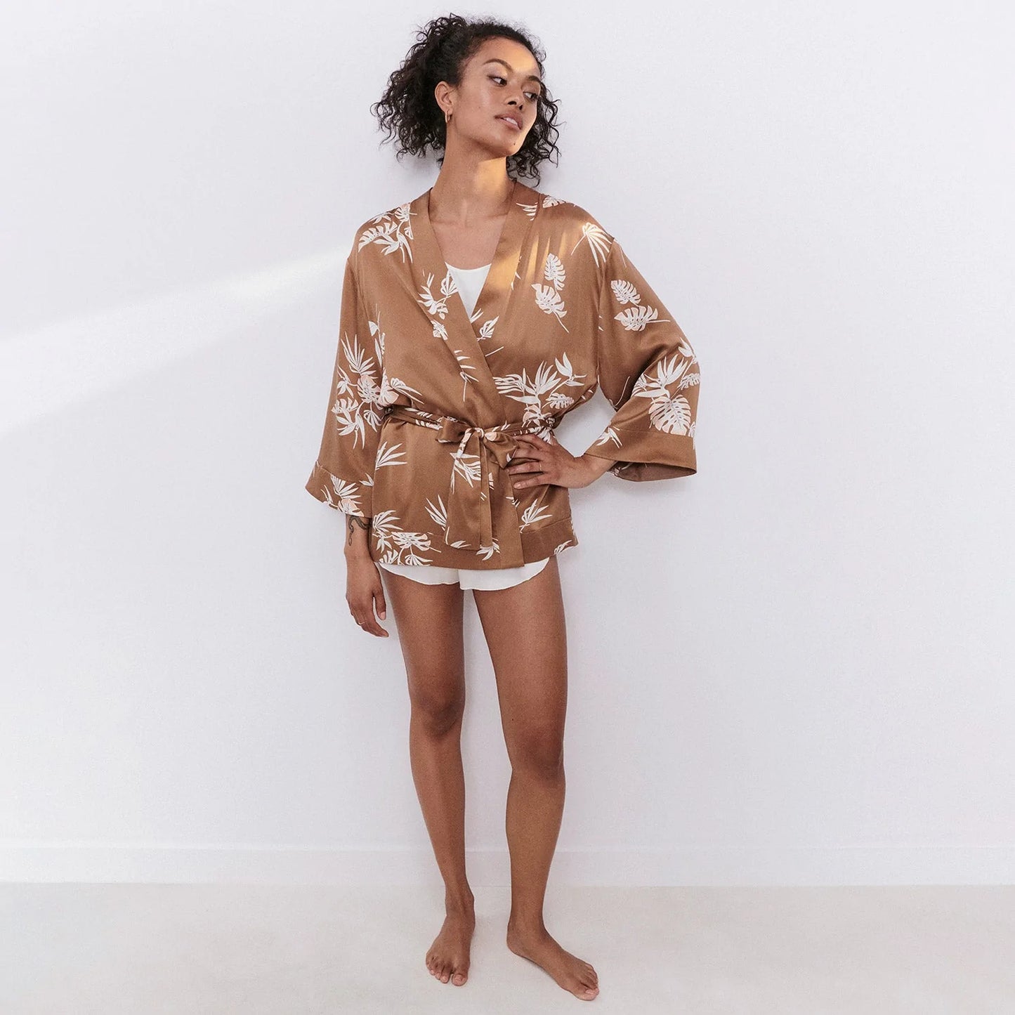 Washable Silk Short Robe