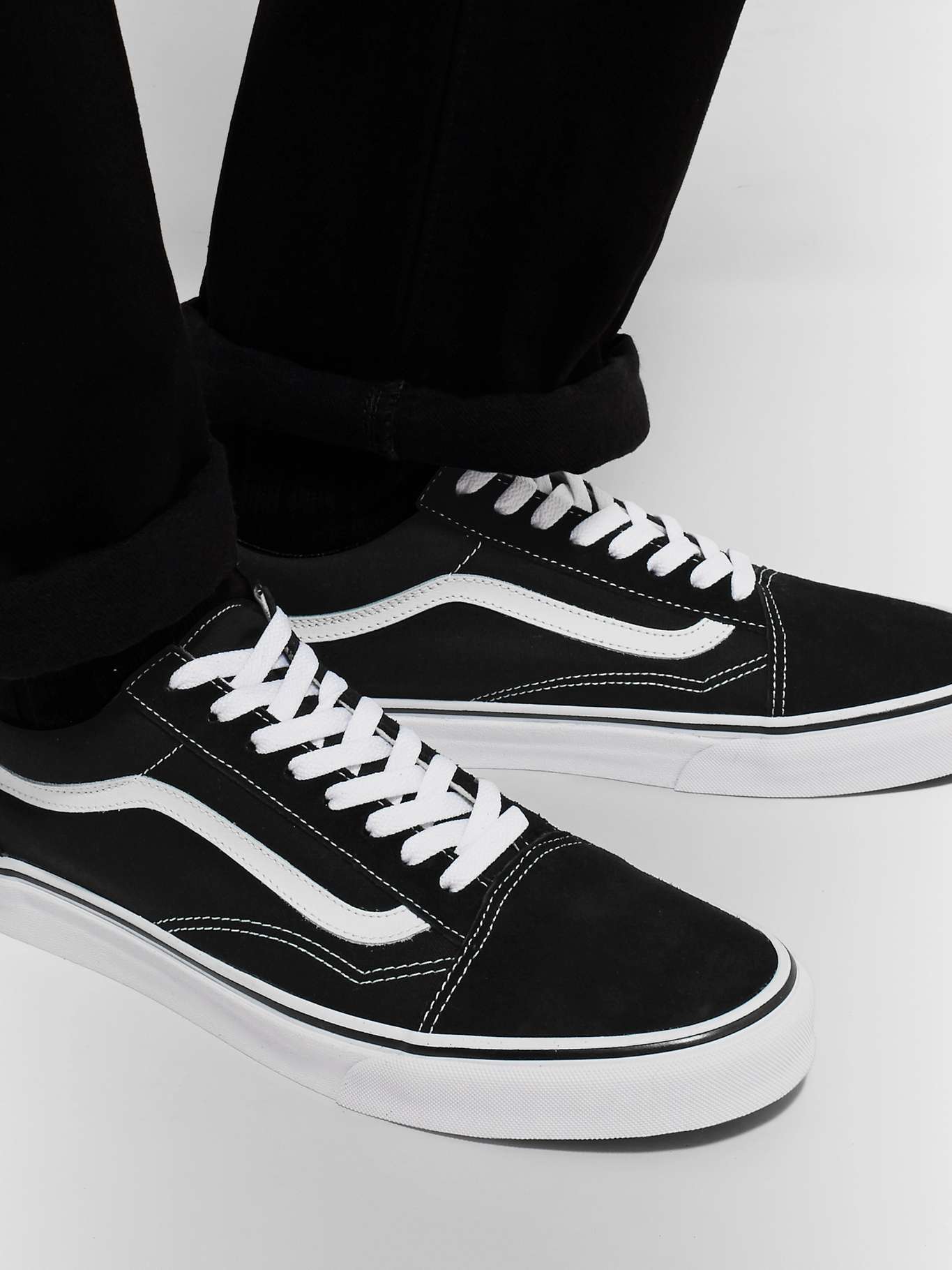 Old Skool Leather-Trimmed Canvas and Suede Sneakers