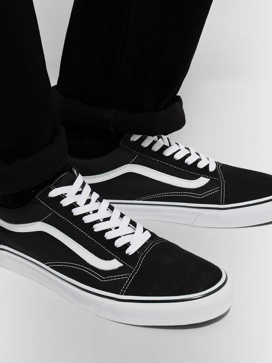 Old Skool Leather-Trimmed Canvas and Suede Sneakers