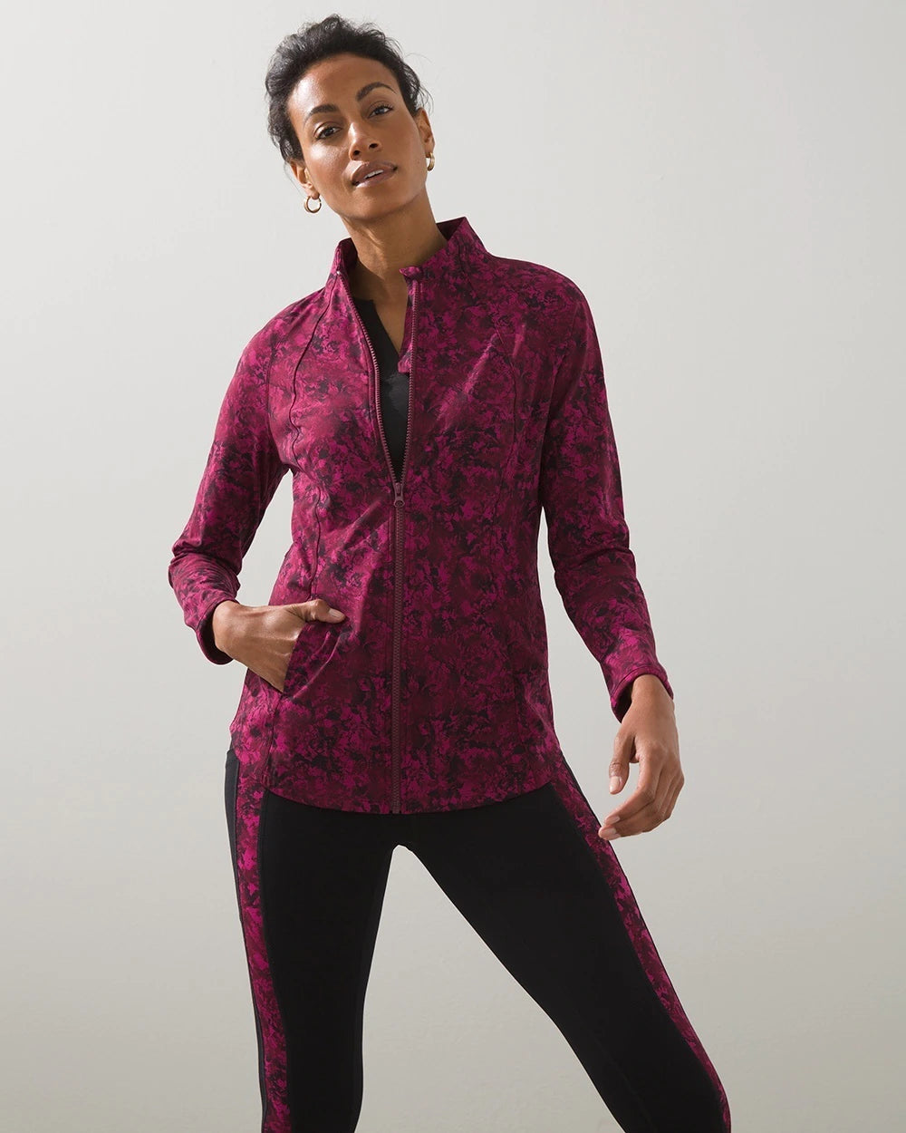 Abstract Print Seamed Jacket