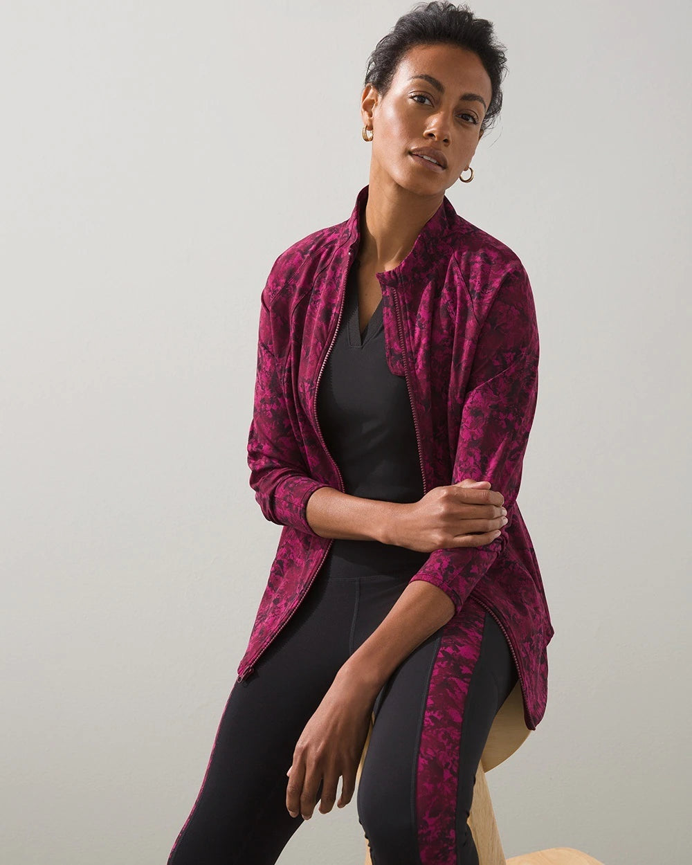 Abstract Print Seamed Jacket